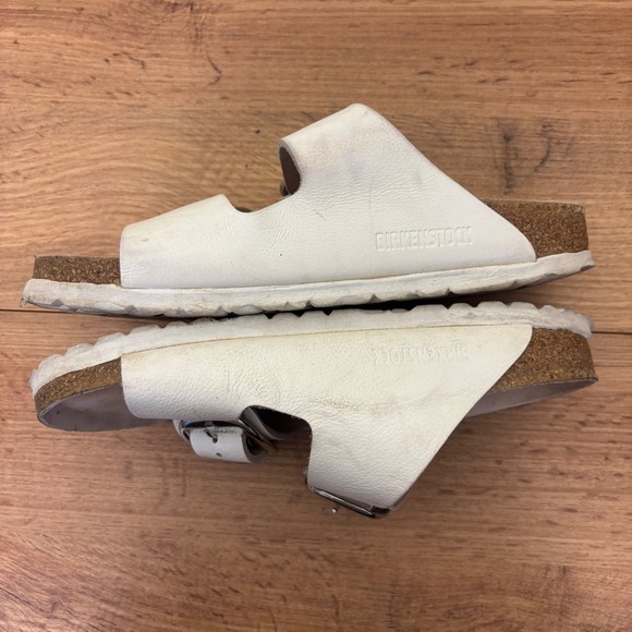 BIRKENSTOCK Arizona Big Buckle Slide Sandal Size 36 White Leather Comfort Casual - Picture 5 of 11